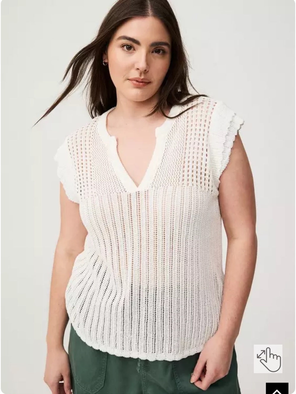 Torrid Pointelle V-Neck Pullover Sweater 2X - Picture 6 of 13